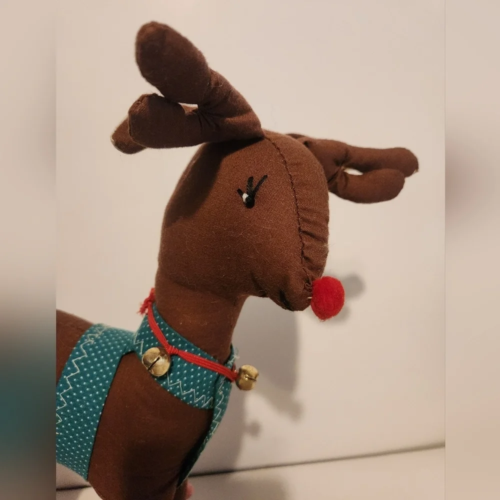 12” Handmade Plush Reindeer Decor Throw Pillow
